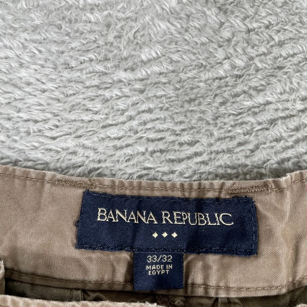 Banana Republic‎ Cargo Pants Mens 33x32 Brown Cotton Multi Pocket Utility Chino